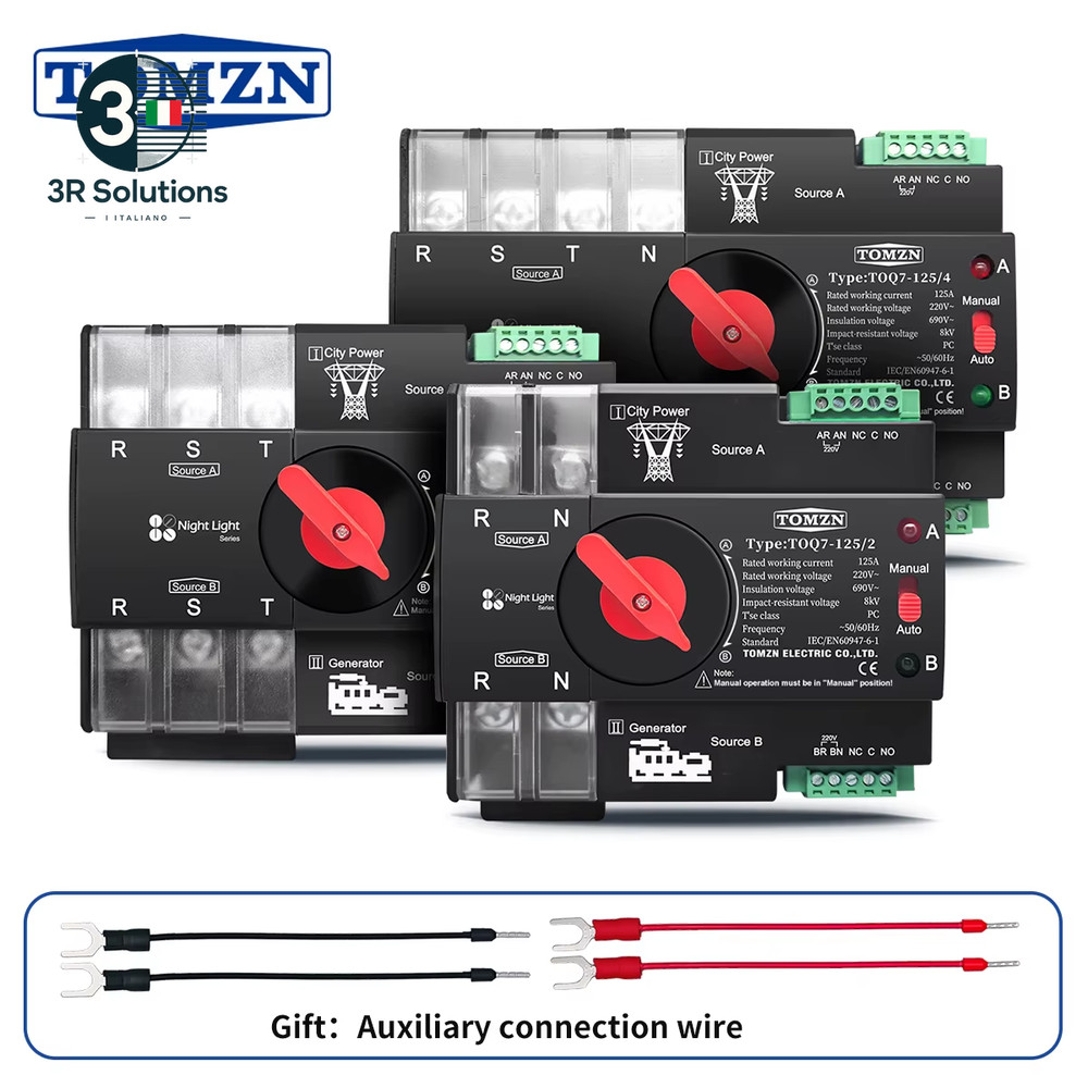 TOMZN Dual Power Automatic Electric Selector Switch On Guid