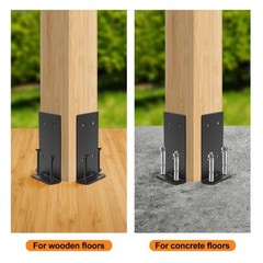 4’’X4’’ Post Anchor Base 4 Set,Adjustable Post Base Brackets for 4×4,6×6,8×8 …