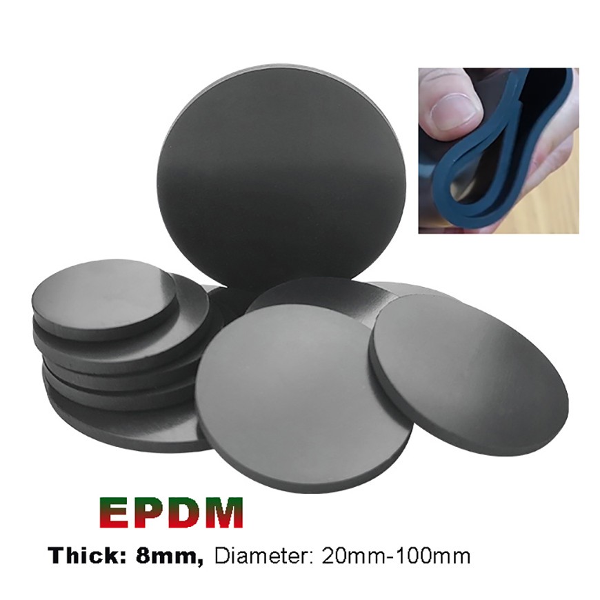 Round Solid EPDM Rubber Disc Discs Pads | Diameter: 20mm-100mm | Thickness 8mm