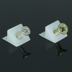 50 Pcs Plastic Corner Bracket Furniture Mending Wedges with Self-tapping Screws