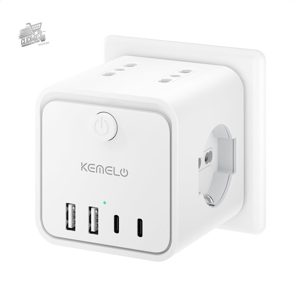 Multi Outlet Electric Slipper USB C Flat Schuko Space Saving Plugs Home Office