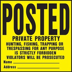 Hy-Ko YP-1 11″ X 11″ Plastic Private Property Sign, Yellow, Pack of 20
