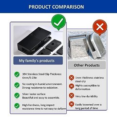 Glass Clamp－4PCS Adjustable Glass Shelf Bracket, 1/3 “-1/2 ” 304 Black-4pcs