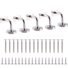 Homend 5 Pack Stainless Steel Wall Mount Stair Handrail 5 Pack, Silver