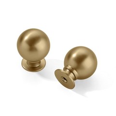 CABDM 10 Pack 1 Inch Vintage Ball Brushed Brass 1 Inch, Gold/Brass