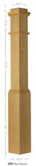 4091 Amish Made Red Oak Box Newel Post
