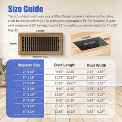 BYEWIRE Floor Register 2×10, 2 Pack Floor Vent Covers, Adjustable Steel Air S…