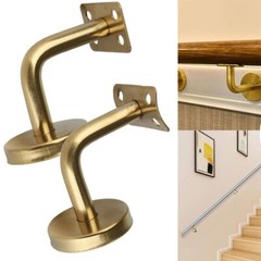 Gold Handrail Bannister Support Stair Rail Bracket Balustrade Wall Mounted