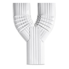 Downspout Gutter Y Diverter 2×3, Low Gloss White, .019 Aluminum – Prevents