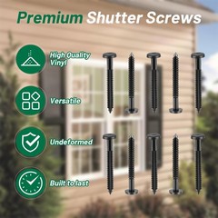 80-Pack 3 Inch s, Black Window Shutter Pegs, Peg Lok Pin, Screws & Shutter Spike