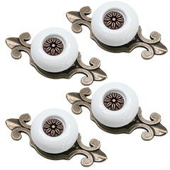 suiwotin 4pcs Ceramic Knobs White Dresser Knobs, Vintage 4 Pieces,