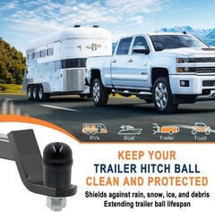 21811 Trailer Hitch Ball Cover, 2-5/16 Inch Black Rubber Hitch Ball Protector Ca