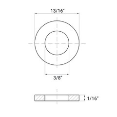 100pcs 3/8″ Black Stainless Steel Flat Washers, Metal Washers for 3/8″, black