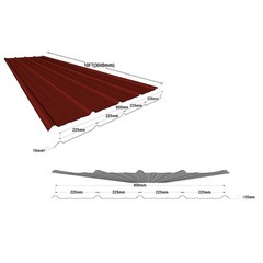 10FT Galvalume Corrugated Roof & Wall Panels 50-PC Reddish Brown