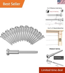 20 Pack 1/8″ Stainless Steel Invisible Receiver and Swage Stud End for 1/8 In…