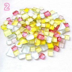 Sparkly Glitter Glass Mosaic Tile Mixed Color Shape for DIY Crafts 200g