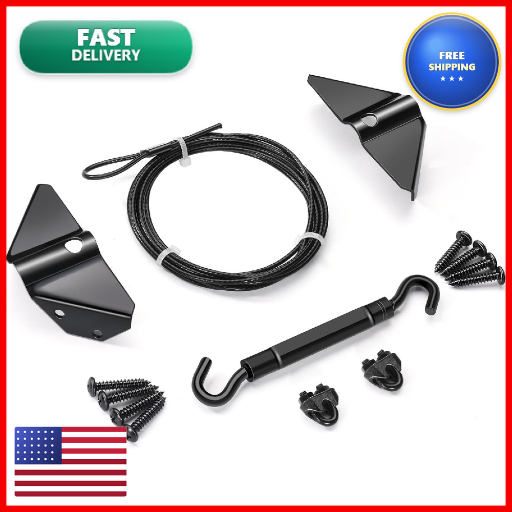 Aldmio Anti Sag Gate Kits For Wooden Fence Door Support Cable Kit In Zinc Black