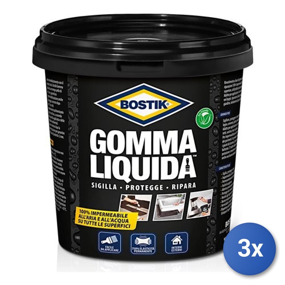 3X Wall Paint Uhu Bostik Liquid Rubber, Black Color, For Protection