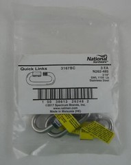 National Hardware 3167BC 3/16″ Quick Links SWL 1150 LB N262-485 Pack of 3 NIP