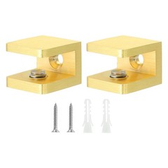 Glass Shelf Clamp, 2Pcs Glass Clip Holder Support for 8-10 mm Thick, Gold