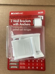 CLOSETMAID 2-Pack White Wall Brackets with Anchors 6620