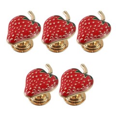 Geesatis 5 Pcs Cabinet Knobs Room Door Handles Strawberry Red
