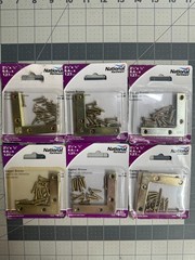6-pack 4/PC National Hardware N190-884 Corner Braces 2-1/2″ x 1/2″ Satin Brass