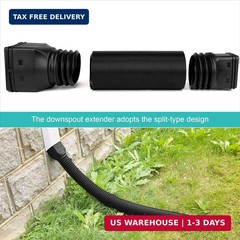 2 Pack Rain Gutter Downspout Extensions Flexible,Downspout Extender Diverter Ext