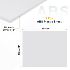 ABS plastic sheet 0.3cm 10x15cm, flexible DIY sheet white