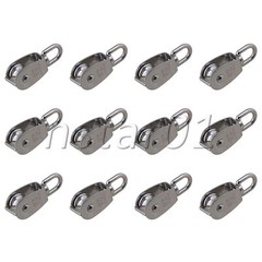 M25 Stainless Steel Swivel Snatch Fixed Single Pulley Blocks Set of 12 Silver