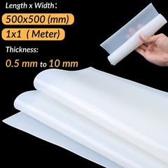 Silicone Rubber Sheet Clear White Gasket Pad 50x50cm/1x1m Thick 0.5/1~10mm Mat