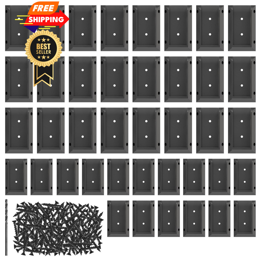 SANKEYTEW 40 pcs Deck Railing Bracket Connectors for 2”×4“ (1.5″ black, Black