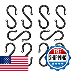 Lord Of Battles Hand Forged Iron S-Hooks Set Of 10 – Heavy Duty
