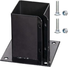 4×4 Inches Wood Posts Base Cover Inner Size 3.5″x3.5″, 1 Pack Black Fence Pos…
