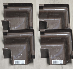 GUTTER INCIDE MITER K-STYLE TRADITIONAL VINYL BROWN 5-In. -M1503 LOT OF 4PC