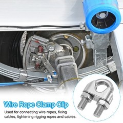 3/8 Inch M10 Wire Rope Clamp Clip 6 Pcs U Bolt Saddle Fastener