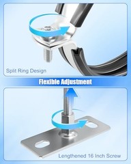 10 Inch Adjustable Pipe Bracket with Anti-Slip Pads, B Vent Wall Round Gas