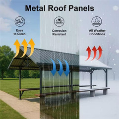 Metal Roofing Panels, L45.2×W17.72 Inch Corrugated Galvanized Steel Metal Roof P
