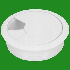 10x White 60mm Computer Desk Plastic Cable Grommet, Surface Wire Hole Cover