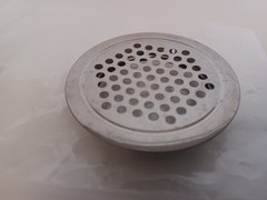 Cupboard 53mm Bottom Dia Round Flat Metal Vent Louver Mesh Hole Silver Tone