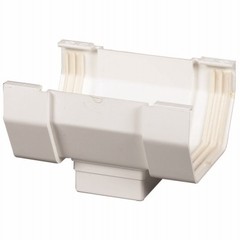 Gutter Center Drop Outlet, Contemporary, Vinyl, White, 5-In. – T0506
