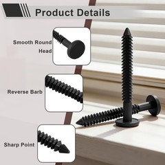 3 Inch Vinyl Shutter Fastener，Shutter Panel Pegs Plastic Shutter Screws Lok P…