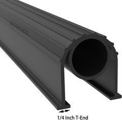 BOWSEN Garage Door Bottom Seals 16 FT, Black (1/4″ T-Channel End)