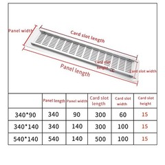 Aluminium Air Vent Grille Clip On Moisture Proof Vent Cover 540 x 140 mm