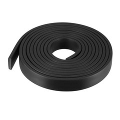 Solid Rectangle Rubber Seal Strip 20mm x 5mm 3 Meters Length Black