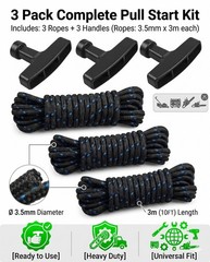 9/64″(3.5mm)Pull Cord Rope 30FT Replacement Starter Rope with 3 Handles | Dur…