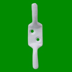 4x 100mm (4″) White Cast Iron Cleat Hook, Flag Pole Rope Halyard Washing Line