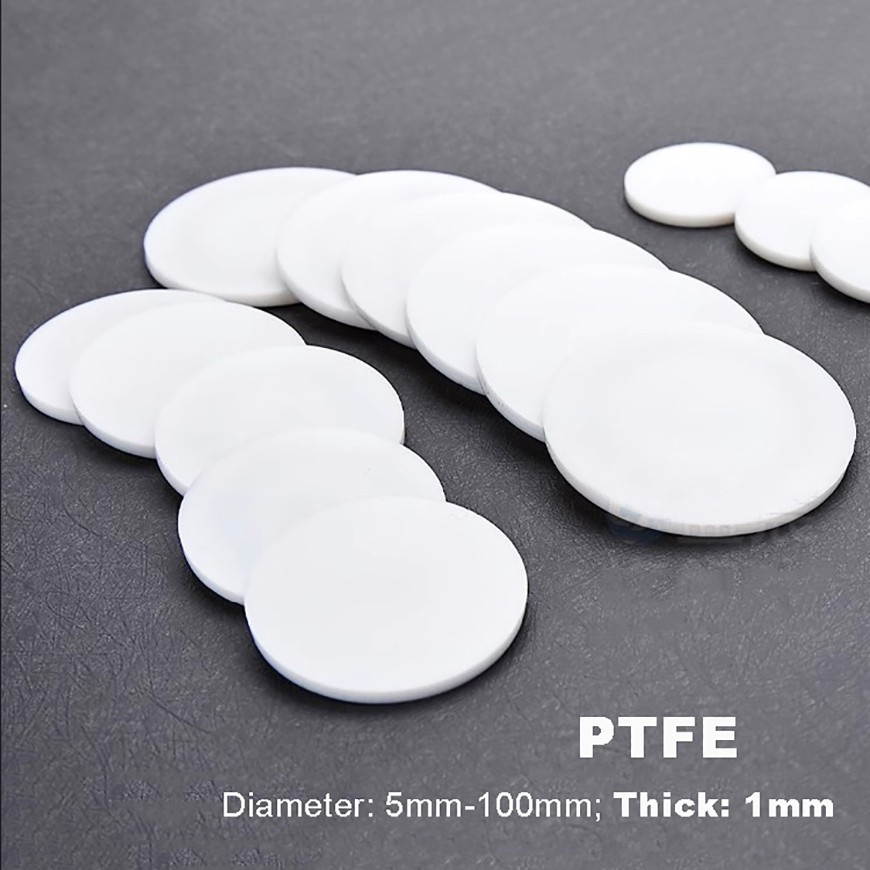 Solid Round PTFE Pads Discs Disc Sheet | Diameter: 5mm-100mm | Thickness 1mm