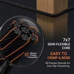 RECTOO 1/8 Stainless Steel Cable, Black 200FT T316 Marine 200 Feet,