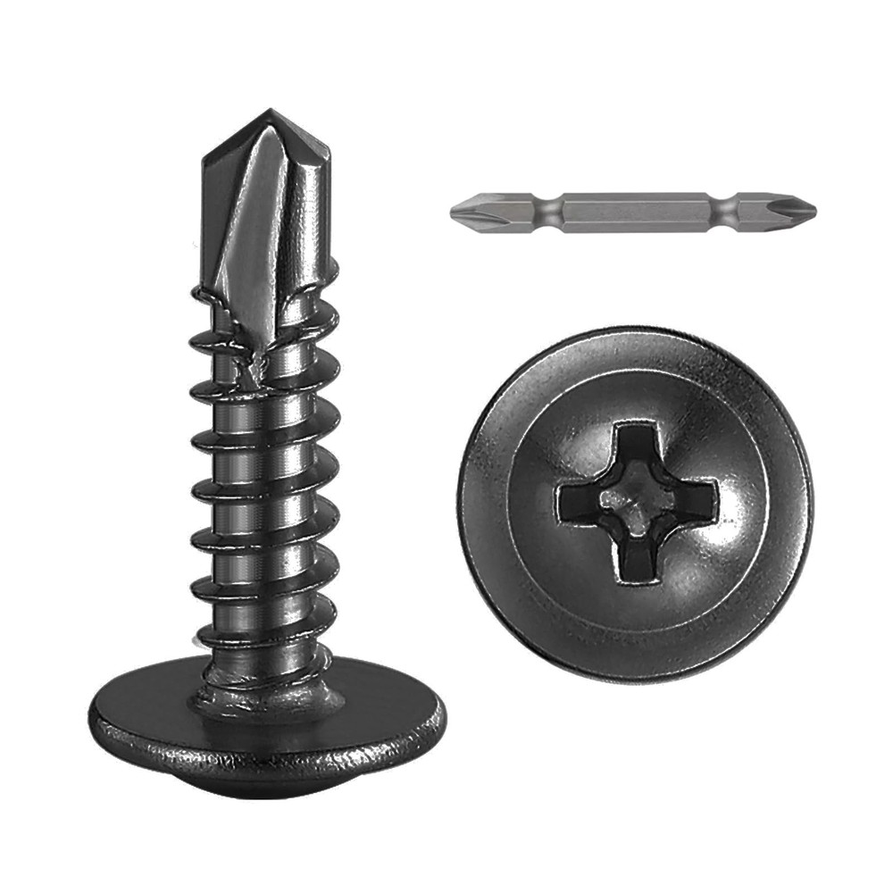 Wensilon (300Pcs)#8×3/4” for Sheet Metal Self-Tapping Screws #8X3/4″, Black